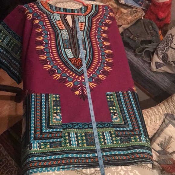 Dashiki tribal design short sleeve, 2front pockets - Picture 9 of 9